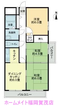 福岡県福岡市早良区賀茂１（マンション）の賃貸物件の間取り