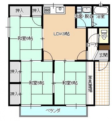 セジュール牛尾B棟の間取り