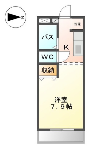 岡山市中区福泊のアパートの間取り