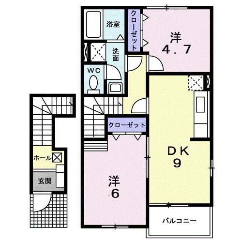 三原市本郷町船木のアパートの間取り