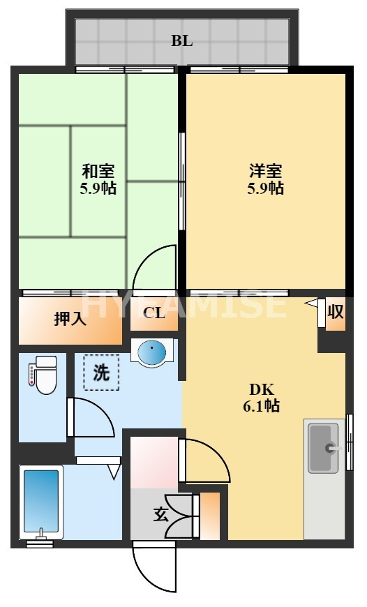 大村市徳泉川内町のアパートの間取り