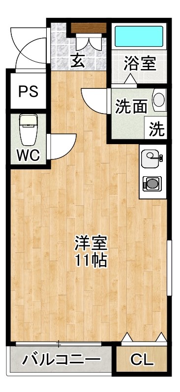 北九州市小倉北区清水のマンションの間取り