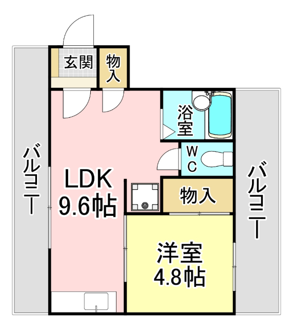 北九州市小倉南区若園のマンションの間取り