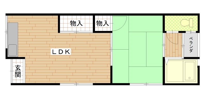 堺市堺区旭ヶ丘南町のアパートの間取り