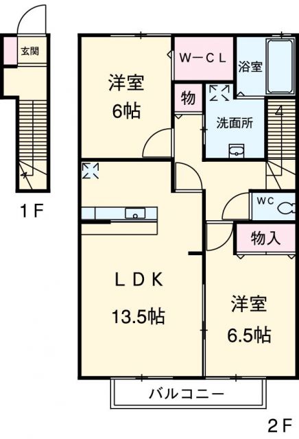 瀬戸市小田妻町のアパートの間取り