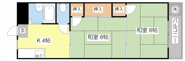 城北コーポIIの間取り