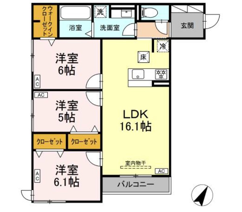 浜松市中央区子安町のアパートの間取り