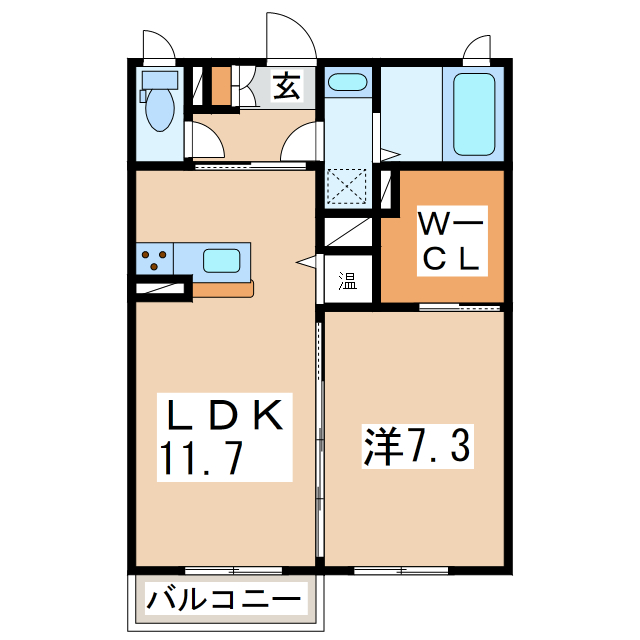 郡山市咲田のマンションの間取り