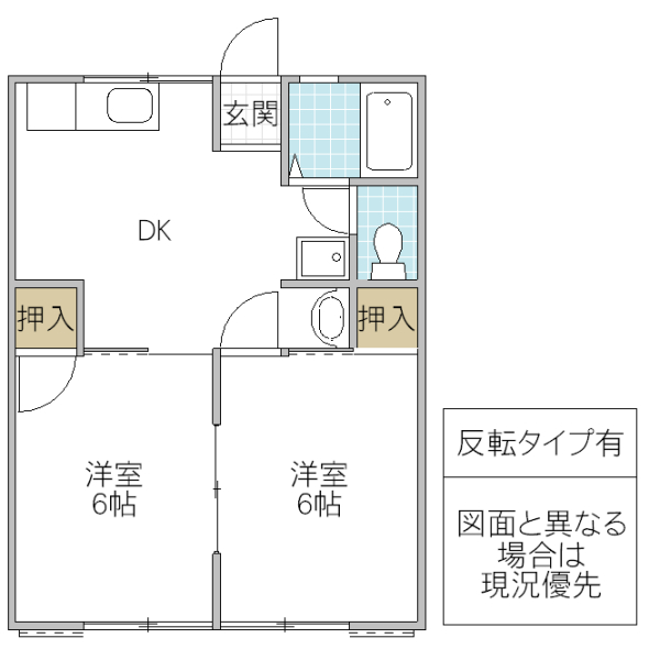 【ひたちなか市共栄町のアパートの間取り】