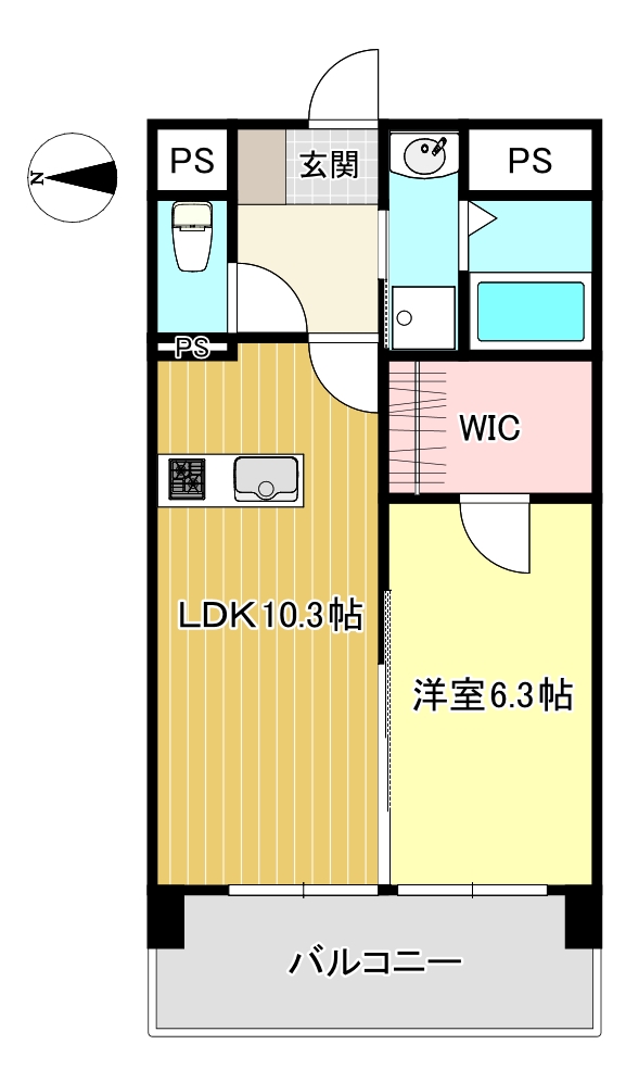 合志市幾久富のマンションの間取り