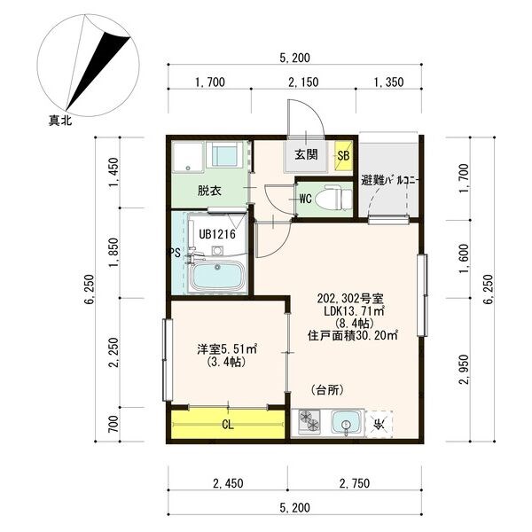 【名古屋市中川区一柳通のアパートの間取り】