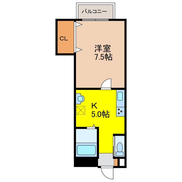 【諫早市小野町のアパートの間取り】