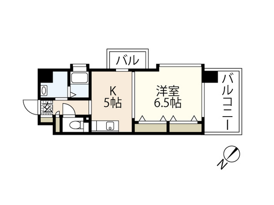 広島市中区南竹屋町のマンションの間取り