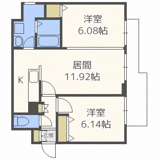 札幌市豊平区西岡四条のマンションの間取り