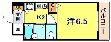 神戸市灘区鹿ノ下通のマンションの間取り