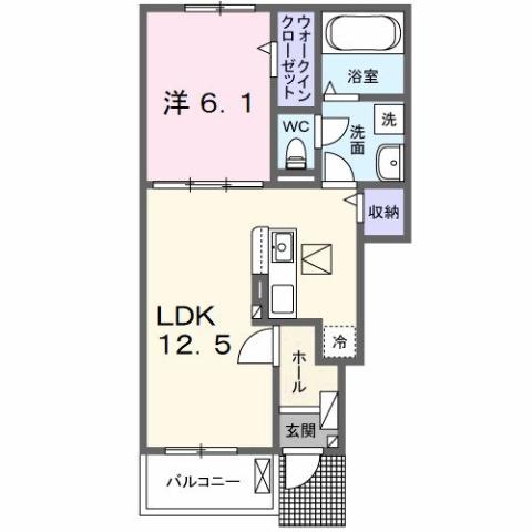 行橋市北泉のアパートの間取り