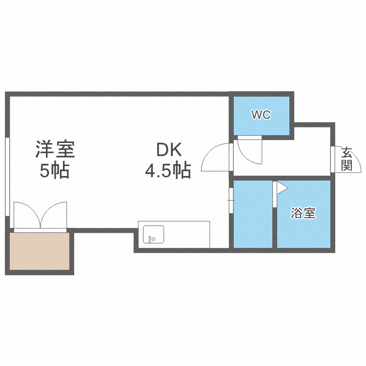 札幌市中央区南四条西のマンションの間取り