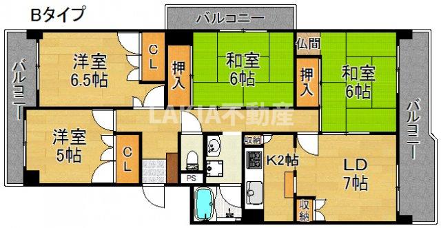 大和川コーポの間取り