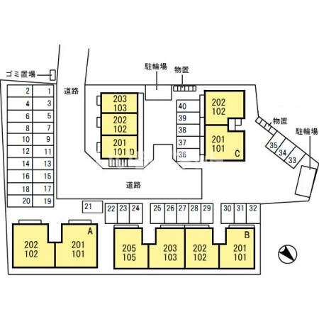 【仙台市宮城野区田子のアパートの駐車場】