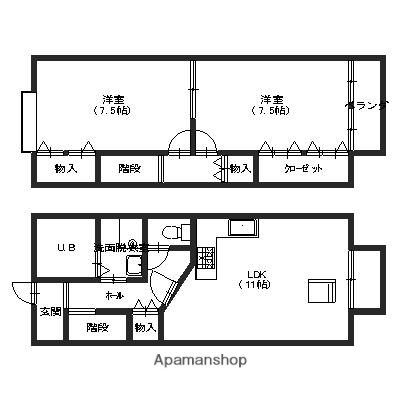 フラワーパーク南四十万　Ａ棟の間取り