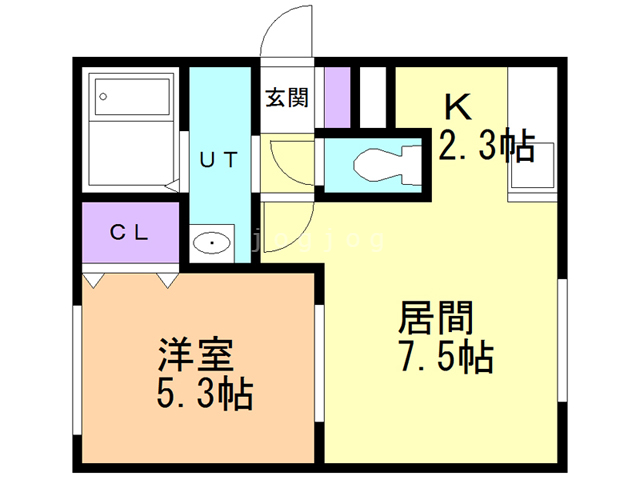 札幌市手稲区稲穂二条のアパートの間取り