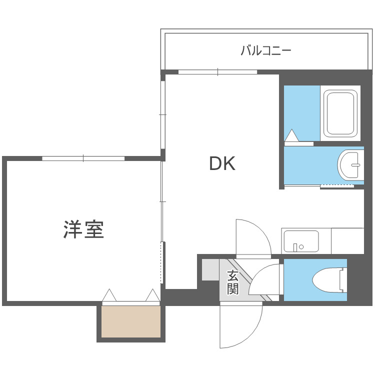 札幌市東区北二十二条東のマンションの間取り