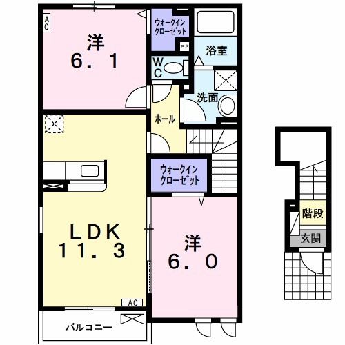 【大垣市本今町のアパートの間取り】