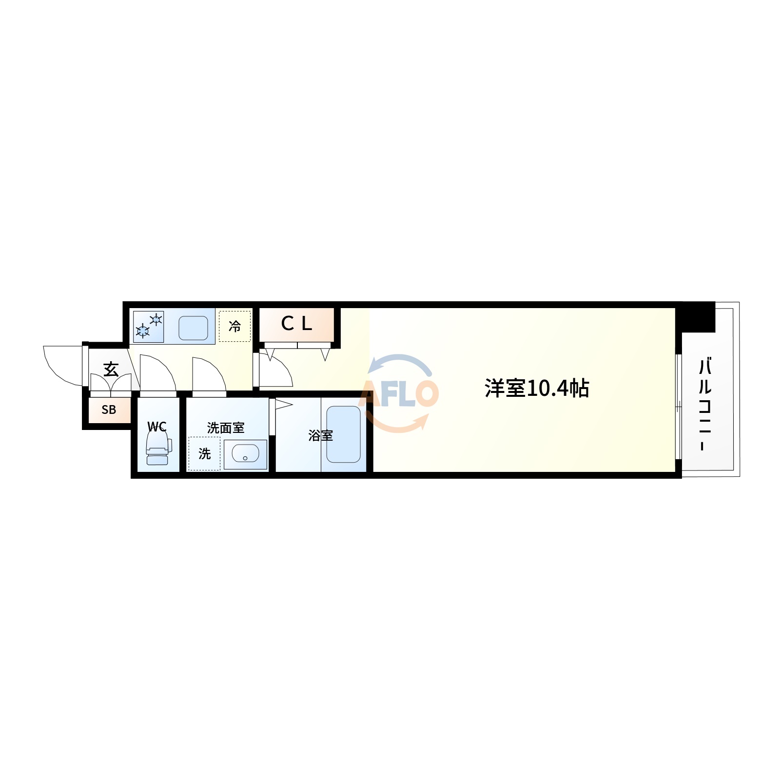 大阪市浪速区浪速東のマンションの間取り