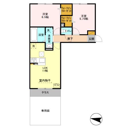 四街道市栗山のアパートの間取り