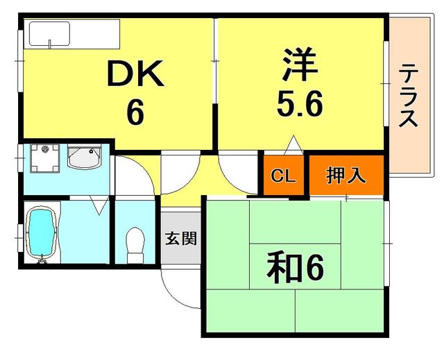 神戸市東灘区魚崎西町のアパートの間取り