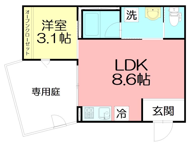 茅ヶ崎市東海岸南のアパートの間取り