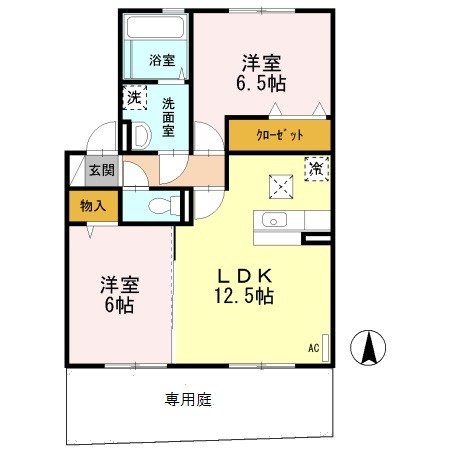 葛城市北花内のアパートの間取り