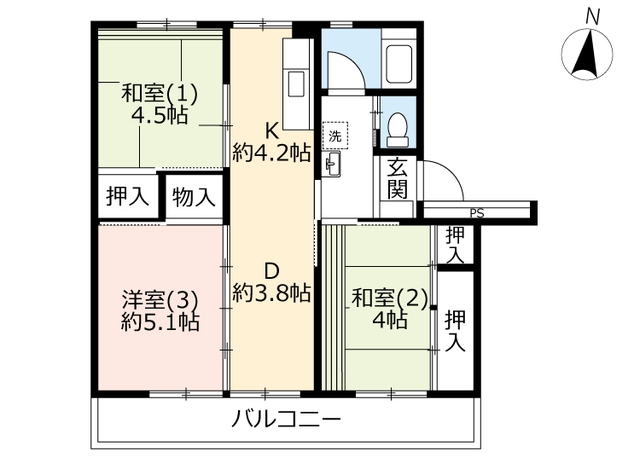 ＵＲ多摩ニュータウン永山の間取り