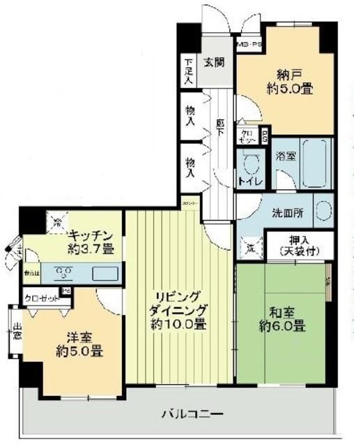 吉川市保のマンションの間取り