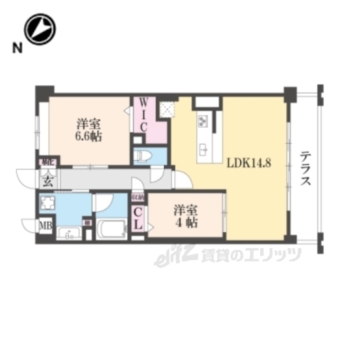 湖南市石部東のマンションの間取り