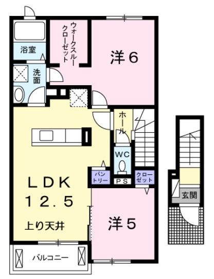 常総市東野原のアパートの間取り