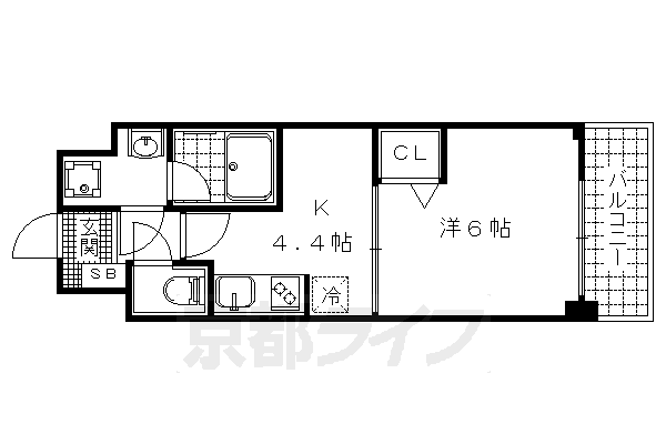 京都市中京区壬生上大竹町のマンションの間取り