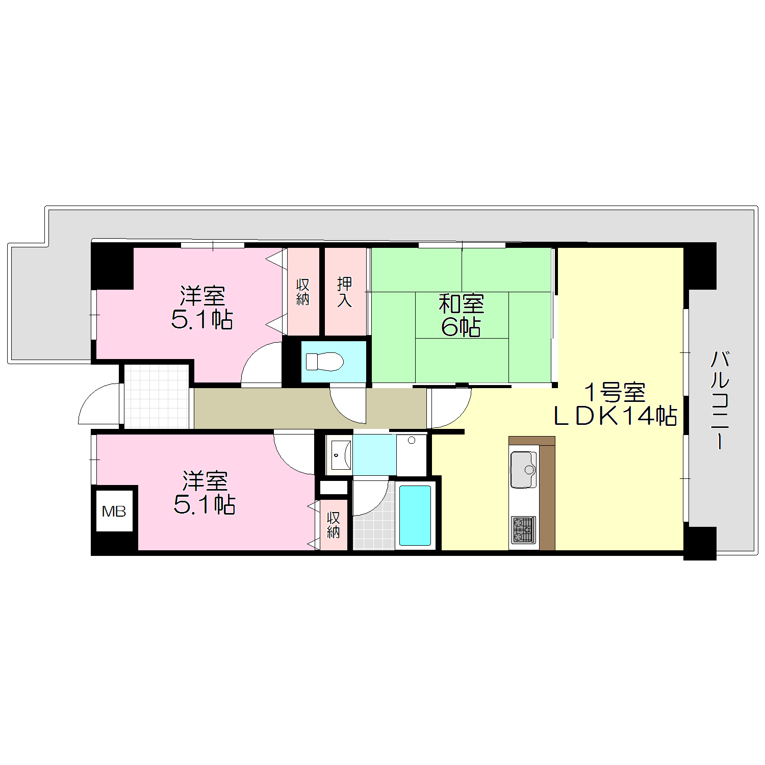 プランテーム吉田の間取り