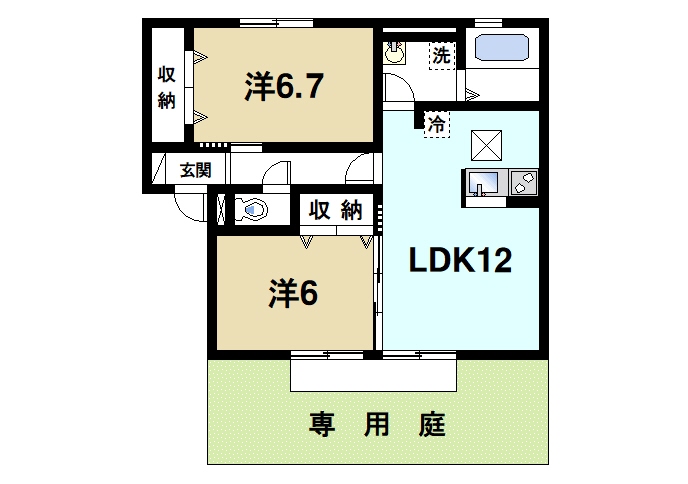 奈良市七条のアパートの間取り