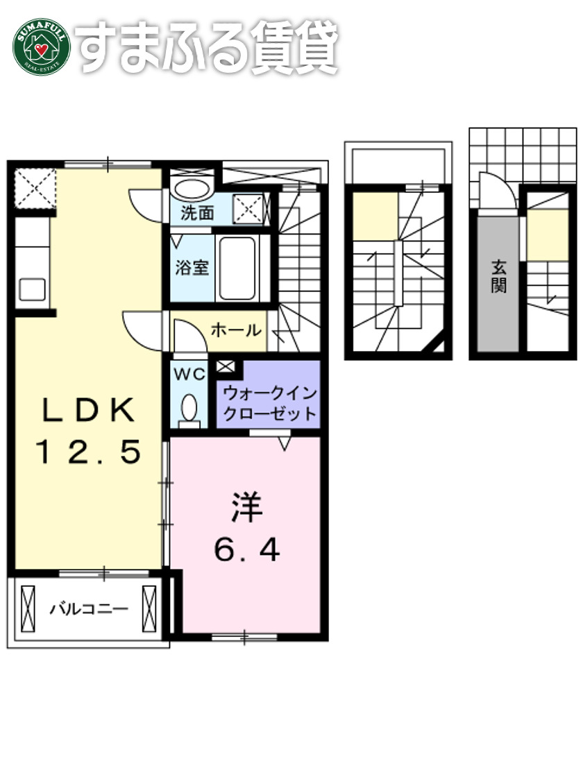 岡崎市宇頭北町のアパートの間取り