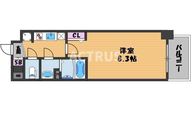 大阪府大阪市東住吉区北田辺３（マンション）の賃貸物件の間取り