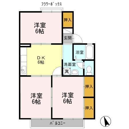 グランドゥール岩崎　A棟の間取り