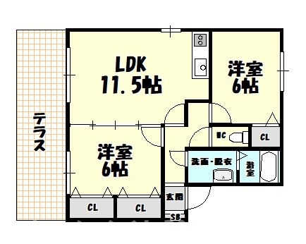 セジュール南里A_間取り_0