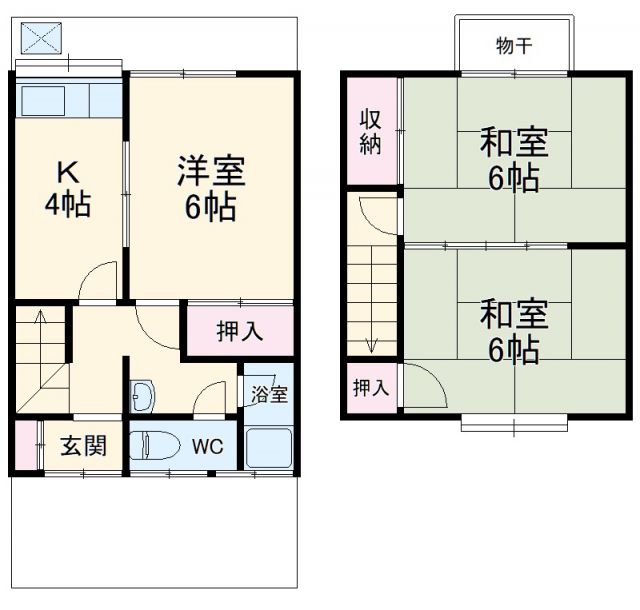 【太秦青木ヶ原町貸家の間取り】