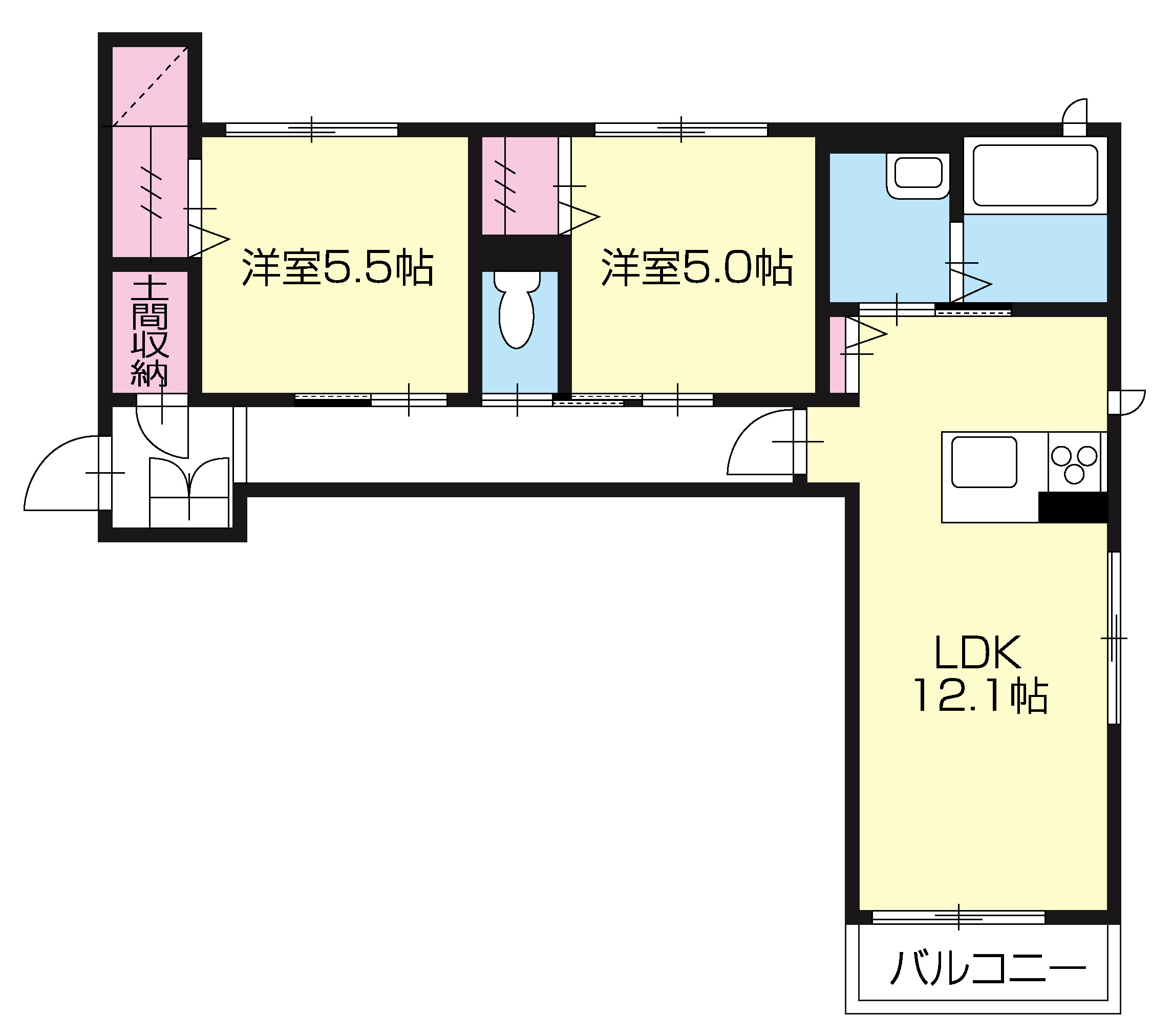 ＪＲ高徳線 佐古駅 徒歩12分 3階建 築11年の間取り写真