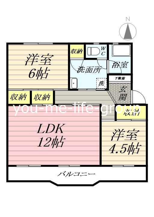 平塚市高村のマンションの間取り