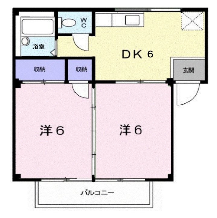 福山市加茂町大字八軒屋のアパートの間取り