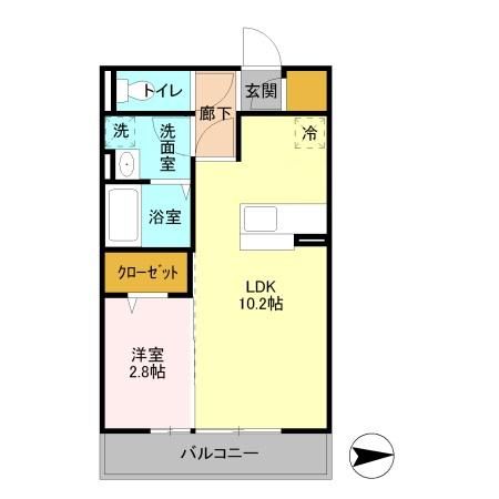 鹿嶋市大字宮中のアパートの間取り