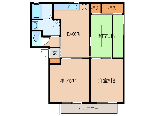 エメロード愛川の間取り