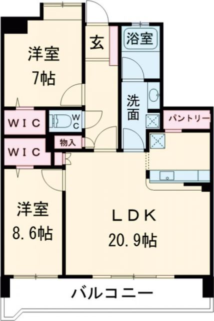 福岡市早良区高取のマンションの間取り